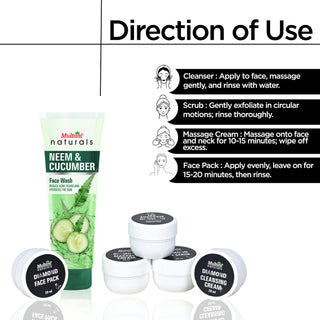 Multani Naturals Diamond Facial Kit For Diamond Glow | For Instant Glow & Temoves Dead Skin Cells