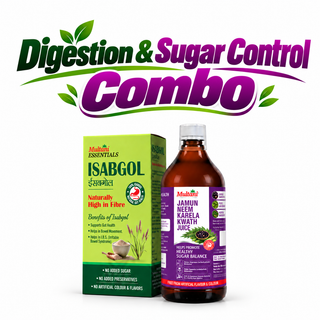 Multani Digestive & Sugar Management Care Combo | Isabgol + Jamun Neem Karela Kwath | Supports Digestion & Gut Wellness Naturally