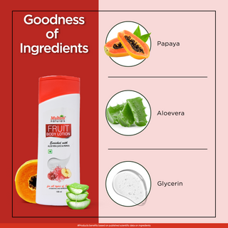 Multani Naturals Fruit Body Lotion with aloevera juice & papaya | for soft smooth skin