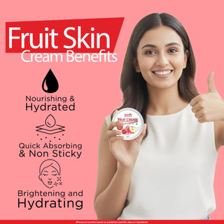 Multani Naturals Fruit Skin Cream | Nourishing & Hydrated | Quick Absorbing & Non Sticky Moisturizer for Face, Hands & Body | For Healthy, Soft & Glowing Skin