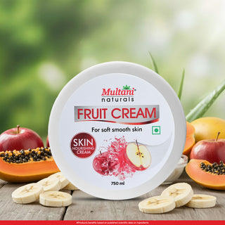 Multani Naturals Fruit Skin Cream | Nourishing & Hydrated | Quick Absorbing & Non Sticky Moisturizer for Face, Hands & Body | For Healthy, Soft & Glowing Skin