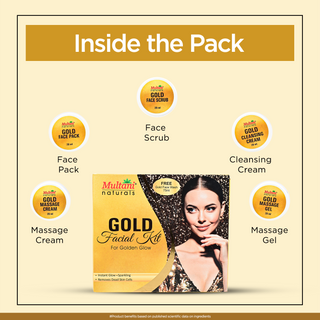 Multani Naturals Gold Facial Kit Contains | For Instant Glow & Removes Dead Skin Cells