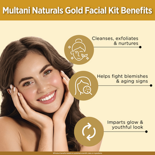 Multani Naturals Gold Facial Kit Contains | For Instant Glow & Removes Dead Skin Cells