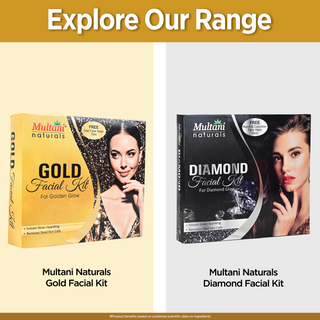 Multani Naturals Gold Facial Kit Contains | For Instant Glow & Removes Dead Skin Cells
