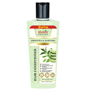 Multani Naturals Greentea & Aloevera Hair Conditioner || For Reducing Hair Fall | Improving Hair Texture | Strenghtening Hair Strands | Dermatologically Tested | SLS & paraben Free | Suitable For All Hair Types