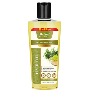 Multani Naturals Henna & Rosemary Hair Oil | Rich in Antioxidants | Helps Strengthen Hair | Nurtures Scalp | For Shiny & Lustrous Hair |