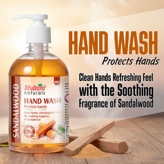 Multani Naturals Hand Wash Sandalwood | Clean Hands,| Refreshing feel with the soothing fragrance of Sandalwood | 99.9% Germ Protection