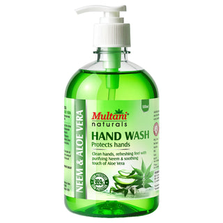 Multani Naturals Hand Wash Neem & Aloe Vera | Clean Hands,| Refreshing feel with Purifying Neem & Soothing touch of Aloe Vera | 99.9% Germ Protection |