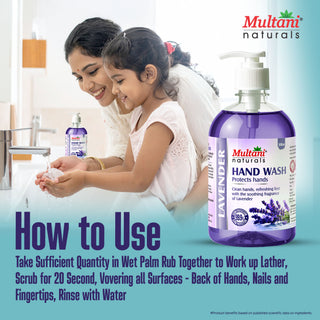 Multani Naturals Lavender Hand Wash | Gentle Hand Cleanser with Natural Ingredients | Germ Protection Liquid Hand Wash