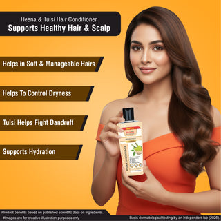 Multani Naturals Henna & Tulsi Hair Conditioner | For Silkier & Denser Hair | Improves Hair Texture| For Frizz Free & Dandruff Control | SLS & Paraben Free | Dermatologically Tested