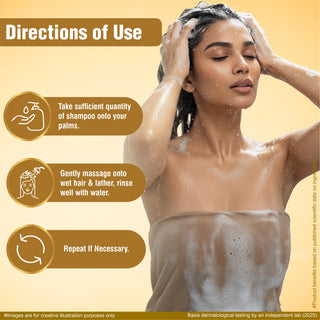 Multani Naturals Henna & Tulsi Shampoo | For Silkier & Denser Hair | Improves Scalp Health | For Hair Growth & Dandruff Control | SLS & Paraben Free | Dermatologically Tested