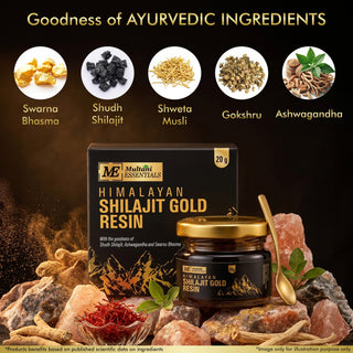 Multani Himalayan Shilajit Gold Resin I Ayurvedic Formula packed with 24 Carat Swarna Bhasma (Gold) & more then 70% fulvic acid, Shudh Shilajit & Ashwagandha | Boosts Muscle Repair & Recovery, Relieves Joint Pain and Improves Stamina, Men & Women