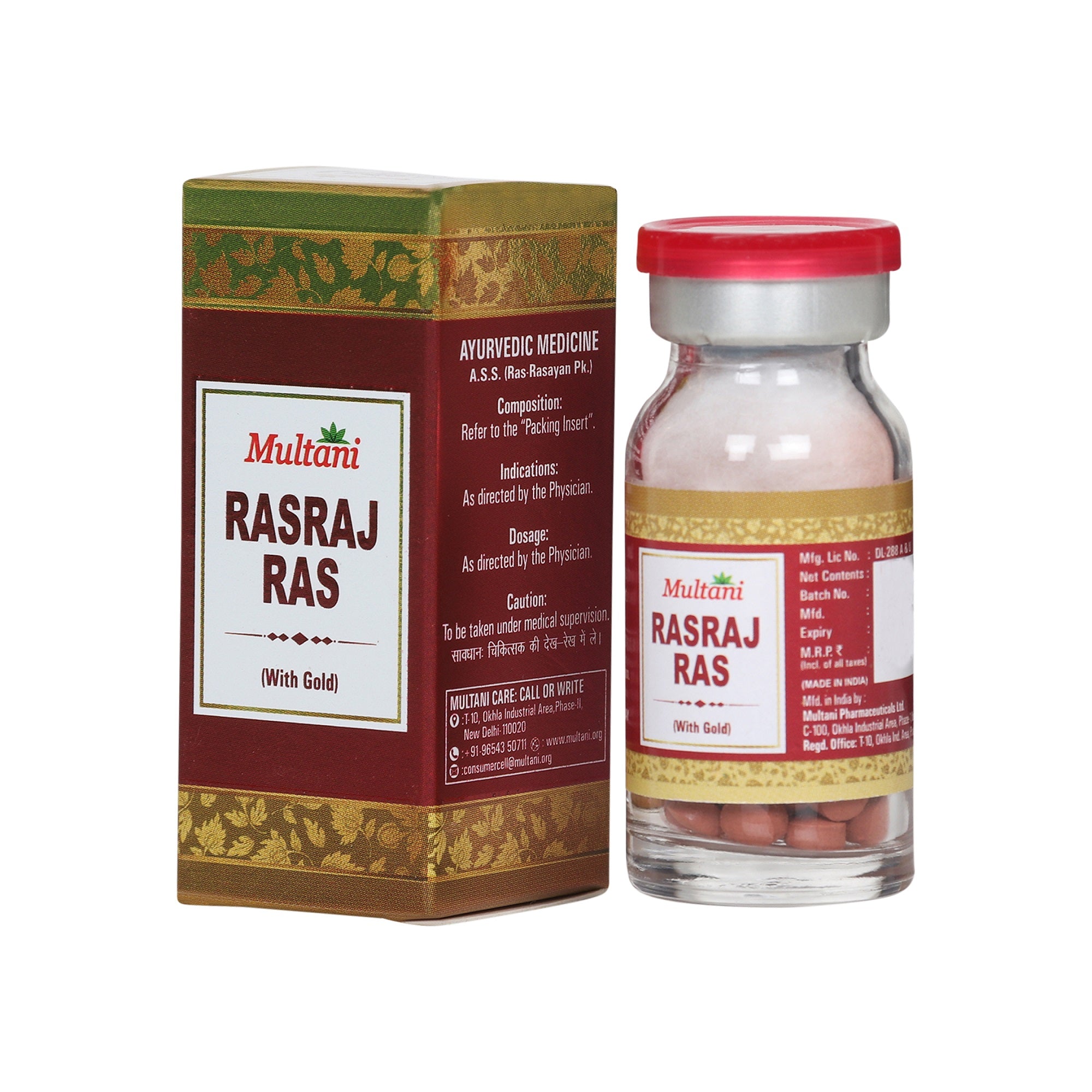 Multani Rasraj Ras With Gold Jar of 30 QTY