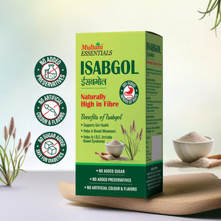 Multani Essentials Isabgol  | Natural High Fiber | Helps Manage Constipation, Gut Health And Irritable Bowel Syndrome | Chemical Free | No Added Sugar Or Artificial Flavour | 100% Isabgol | Bowel Movement | Digestion & Gut Health