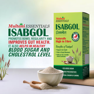 Multani Essentials Isabgol  | Natural High Fiber | Helps Manage Constipation, Gut Health And Irritable Bowel Syndrome | Chemical Free | No Added Sugar Or Artificial Flavour | 100% Isabgol | Bowel Movement | Digestion & Gut Health
