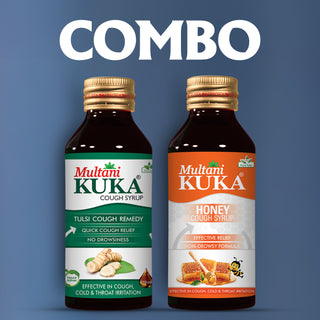 Multani Tulsi Kuka Cough Syrup & Kuka Honey Cough Syrup| Relief From All Types Of Cough & Cold | For Sore Throat & Irritating Cough