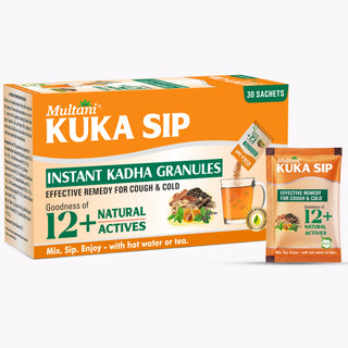 Multani Kuka Sip Instant Kadha Granules | Ayurvedic Relief Drink for Cough & Cold | 12+ Natural Actives