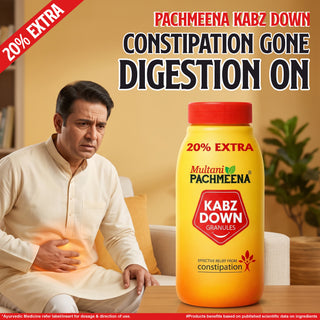 Multani Pachmeena Kabz Down Granules, Ayurvedic Natural Laxative/ Colon Cleanser for Fast Constipation Relief, Acidity, Piles, Gas & Bloating