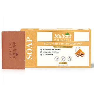 Multani Naturals 1% kojic acid & haldi chandan soap | Helps from acne, melasma, & sun damage | Dermatologically Tested | Suitable for All Skin Type