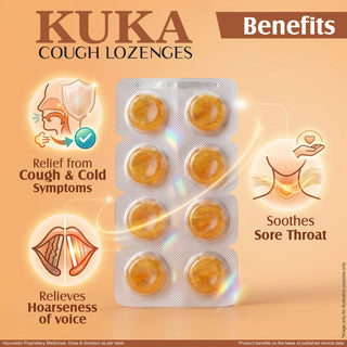 Multani Kuka Tulsi Ginger Cough Lozenges 48 Tablets | For Sore Throat & Irritating Cough - 6X8 Strips