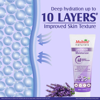 Multani Naturals Lavender Moisturizer | Instant Skin Hydration | Improved Skin Texture | Hydrate Your Skin Within 30 Minutes of Application