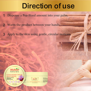 Multani Naturals Sandalwood & Kesar Moisturizer | Help In Soothes Skin & Radiant Skin Feel | Suitable for All Skin Types