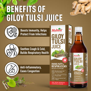 Multani Giloy Tulsi Juice 1 Litre | Immunity Support | Respiratory Wellness | Herbal Tonic