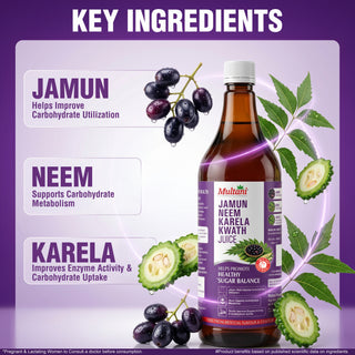 Multani Jamun Neem Karela Kwath Juice 1 Ltr | Herbal Health Tonic | Supports Healthy Metabolism & Digestion | Ayurvedic Wellness Juice
