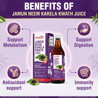 Multani Jamun Neem Karela Kwath Juice 1 Ltr | Herbal Health Tonic | Supports Healthy Metabolism & Digestion | Ayurvedic Wellness Juice