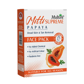 Multani Mitti Supreme Papaya Face Pack |Deep Exfoliation | Tan Removal for Fresh,| Radiant Skin