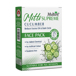 Multani Mitti Supreme Cucumber 100 GM | Refreshing Care for Oil Control & Brighter,| Dark Circle-Free Skin
