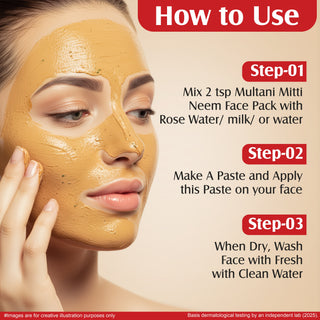 Multani Mitti Supreme Face Pack Powder With Goodness Of Aloe Vera, Gulab, Haldi & Neem | Bentonite Clay For Face Mask