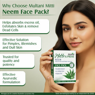 Mitti Supreme Neem  | Nature’s Secret for Clear| Acne-Free & Healthy Glowing Skin |