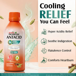 Multani Pachmeena Antacid | Anti-Flatulent Syrup | Soothes Indigestion & Acidity | Sugar-Free Digestive Suspension