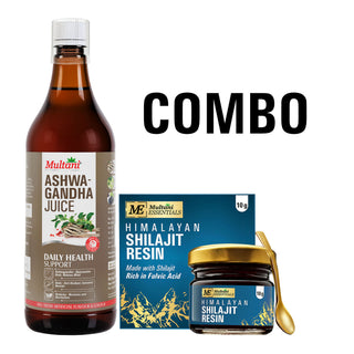 Multani Wellness Power Combo | Ashwagandha Juice | Himalayan Shilajit Resin | Natural Energy, Strength & Immunity Support