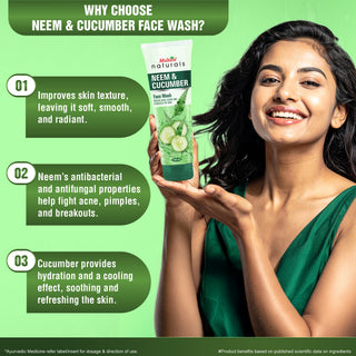 Multani Naturals Neem & Cucumber Face Wash | Useful for Ruduce Acne, Scars and Hydrates the Skin