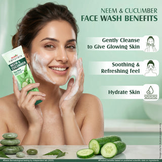 Multani Naturals Neem & Cucumber Face Wash | Useful for Ruduce Acne, Scars and Hydrates the Skin