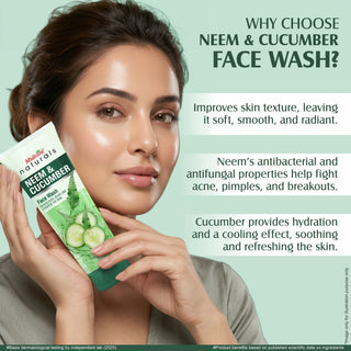 Multani Naturals Neem & Cucumber Face Wash | Useful for Ruduce Acne, Scars and Hydrates the Skin