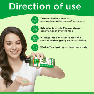 Multani Naturals Neem & Tulsi Face Wash I Face Cleanser Clinically & Dermatologically Tested Herbal Face Wash with Antibacterial & Anti-Inflammatory and Anti-Fungal PropertiesI Paraben Free I Sulphate Free I Kind to All Skin Types