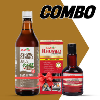 Multani Pain Relief & Vitality Combo | Joint Care Oil | Ashwagandha Juice for Strength & Immunity