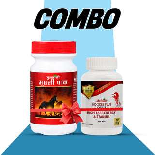 Multani Energy & Strength Combo | Nookee Plus Capsules & Musli Pak Powder | Boost Stamina, Improve Strength, Reduce Fatigue, Enhance Vitality, Support Daily Energy, Herbal Formula for Men & Women