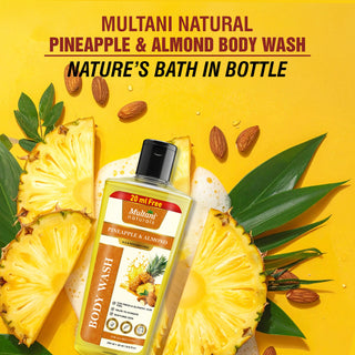Multani Naturals Pineapple & Almond Body Wash | For Fresh & Glowing Skin Feel| Helps to Hydrate | Nurtures Skin |