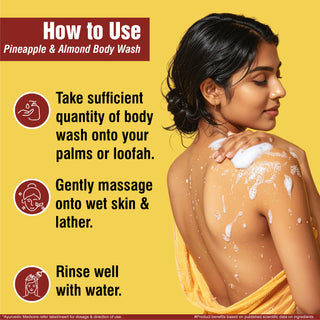 Multani Naturals Pineapple & Almond Body Wash | For Fresh & Glowing Skin Feel| Helps to Hydrate | Nurtures Skin |