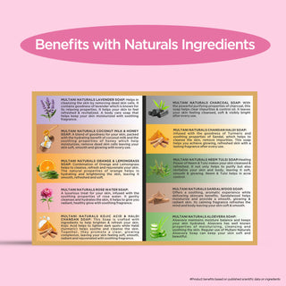 Multani Naturals Paraben & Mineral Oil Free Soaps 1250 GM | Natural Handmade Bathing Bar for Glowing Skin | Everyday Care | Suitable for All Skin Types