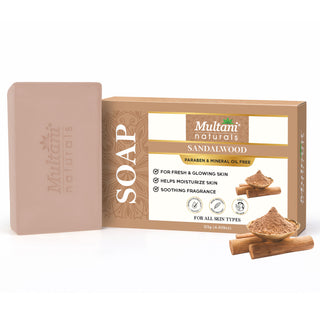 Multani Naturals Sandalwood Soap I Ayurvedic Bath Soap for Men & Women I Handmade Herbal Soap Bar with Sandalwood Extract & Glycerin I Heals & Calms your Skin, Reduces Fine Lines