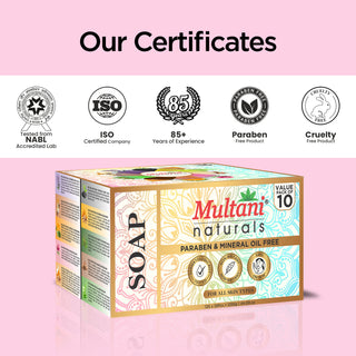 Multani Naturals Paraben & Mineral Oil Free Soaps 1250 GM | Natural Handmade Bathing Bar for Glowing Skin | Everyday Care | Suitable for All Skin Types