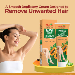 Multani Naturals Papaya Hair Removal Cream | Painless & Easy Cream