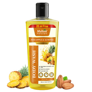 Multani Naturals Pineapple & Almond Body Wash | For Fresh & Glowing Skin Feel| Helps to Hydrate | Nurtures Skin |