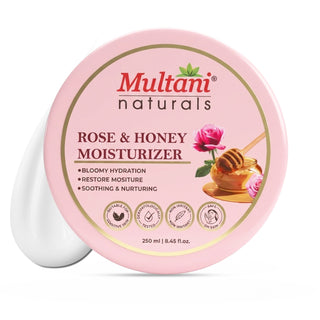 Multani Naturals Rose & Honey Moisturizer, Dermatologically Tested Lightweight & Non-Greasy Ayurvedic Formula with Rose Oil, Honey & Aloe Vera, Deeply Moisturizes, Smooth & Supple Skin, Paraben Free, All Skin Types