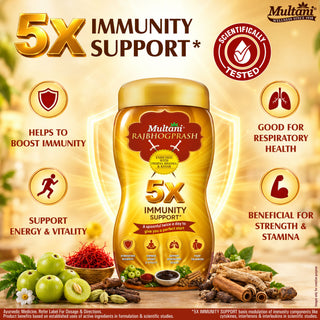 Multani Rajbhogprash Chyawanprash 5X Immunity Support* Enriched with Swarna Bhasma & Kesar for Boosting Immunity